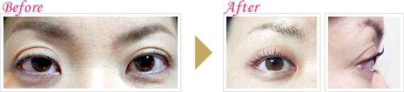 まつ毛パーマのビフォーアフター